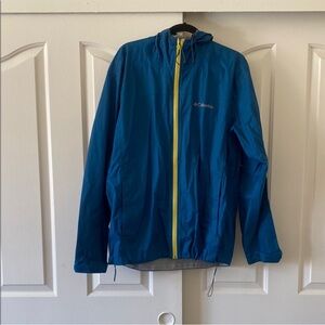 Columbia Vibrant Blue Jacket with Yellow Accents. Size L